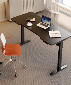 Modern Intelligent Standing Electric Lifting Computer Desk Home Study Mobile Table with Metal Panel Wood Style Office Desks